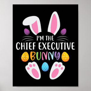 Poster Eu Sou O Coelho Executivo Chefe Funny Easter Day R