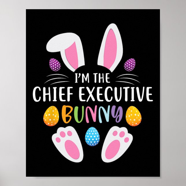 Poster Eu Sou O Coelho Executivo Chefe Funny Easter Day R (Frente)