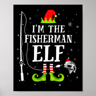 Poster Eu Sou O Elfo Pescador Engraçado De Natal