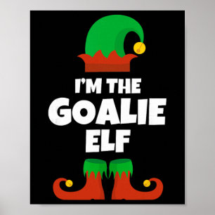 Poster Eu Sou O Goleiro Elfo Família Pijama Natal Hockey