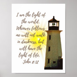 Poster Eu sou o Light John 8:12 com Light House