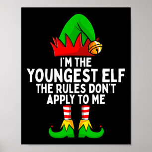 Poster Eu sou o mais jovem Elf Matching Family Christmas