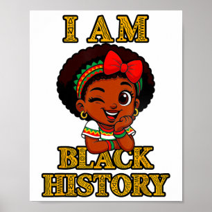 Poster Eu Sou O Mês Da História Negra 2026 Garota Afro Fo