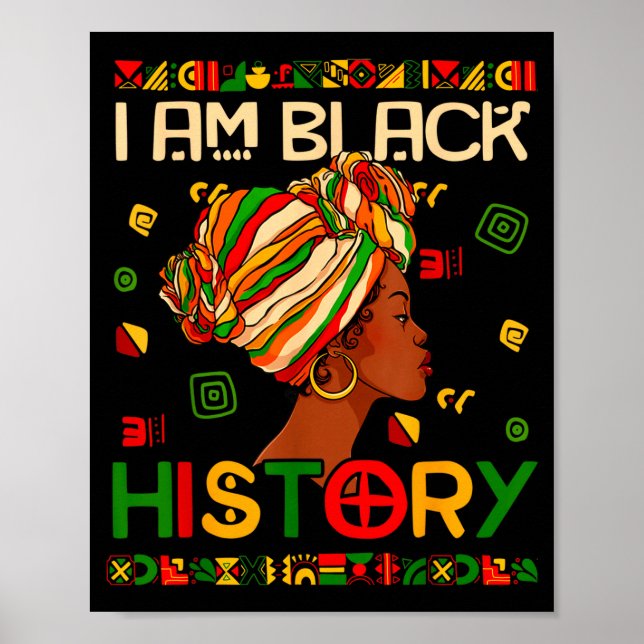 Poster Eu Sou O Mês Da História Negra Afro-Americano Para (Frente)