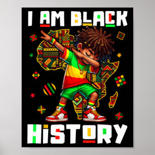 Poster Eu Sou O Mês Da História Negra Rapazes Dabbing Rap