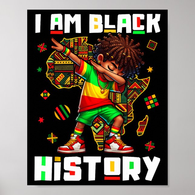 Poster Eu Sou O Mês Da História Negra Rapazes Dabbing Rap (Frente)