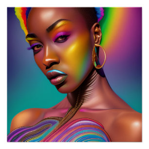 Pôster Eu sou o pescoço. Mulheres Africanas Melanina Negr