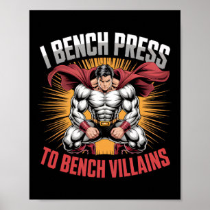 Poster Eu Sou Presente Em Bench Villains Anime Hero Gym M
