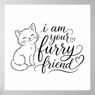 Poster Eu Sou Seu Amigo Peludo Design de Animal Fofo