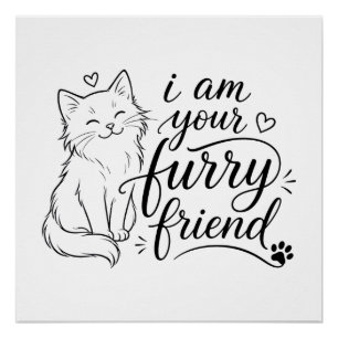 Pôster Eu Sou Seu Amigo Peludo Design de Pet Fofo