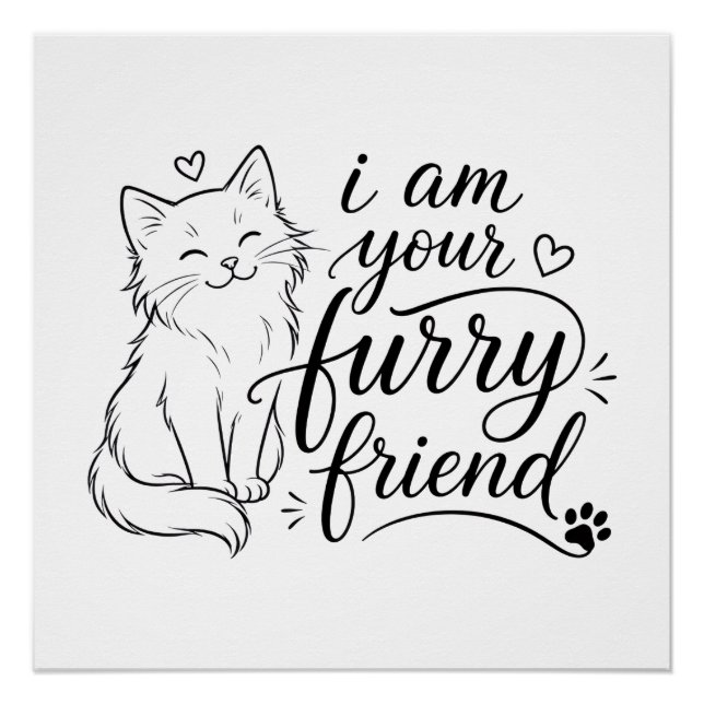 Pôster Eu Sou Seu Amigo Peludo Design de Pet Fofo (Frente)