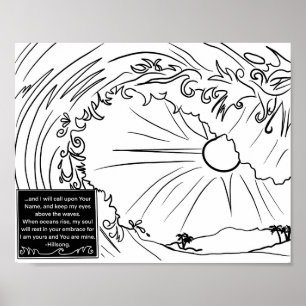 Poster Eu sou seu, grande coloração adulta de onda tropic