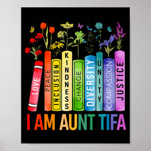 Poster Eu Sou Tia Tifa Direitos Humanos Floral Mulheres H