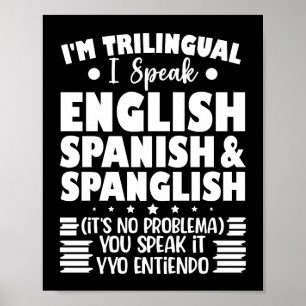 Poster Eu sou Trilíngue Eu falo espanhol e espanhol inglê