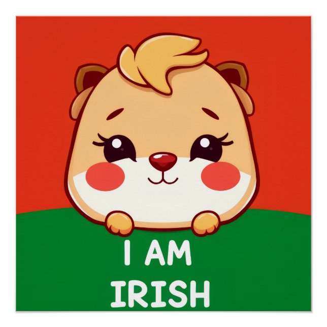 Pôster Eu sou um animal irlandês fofo (Frente)