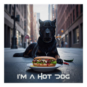 PÔSTER EU SOU UM CACHORRO-QUENTE - CACHORRO-QUENTE COM MO