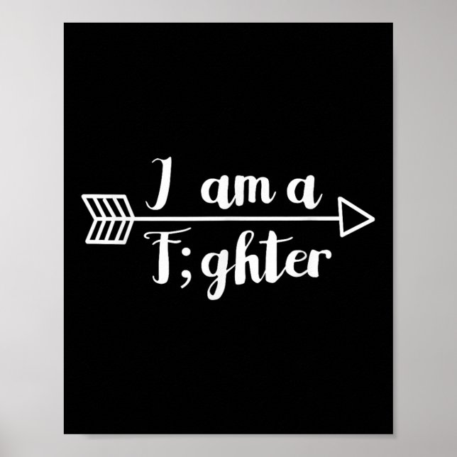 Poster Eu Sou Um Combatente Semicolon Mental Saúde Consci (Frente)