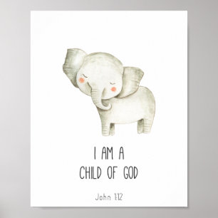 Poster Eu sou um Criança de Deus Bíblia Verse