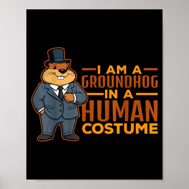 Poster Eu Sou Um Esquilo Em Um Traje Humano Feliz Dia Do  (Frente)