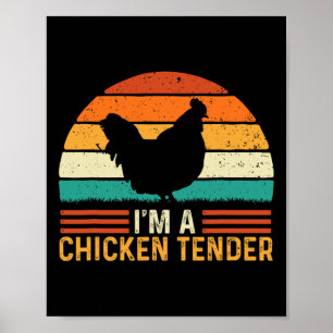 Poster Eu Sou Um Frango Tenders - Retro Vintage Fazendeir