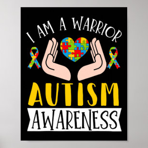 Poster Eu Sou Um Guerreiro Autismo Deficiência De Consciê