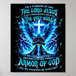 Poster Eu sou um guerreiro de Deus Armor de Deus Cristão