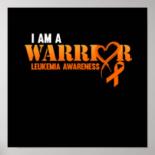 Poster Eu Sou Um Guerreiro Leucemia Consciência Laranja