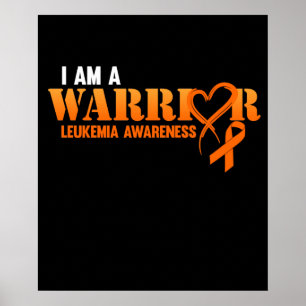 Poster Eu Sou Um Guerreiro Leucemia Consciência Laranja F