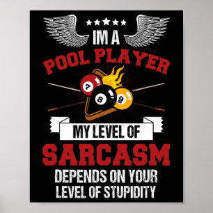 Poster Eu Sou Um Jogador De Piscina Engraçado Sarcasmo Bi