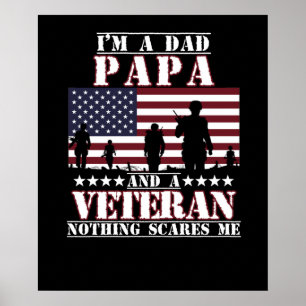 Poster Eu sou um Pai Papa e um Veterano Feliz Dia dos Vet
