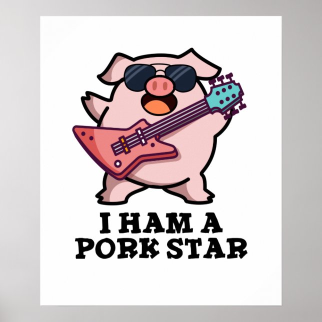 Poster Eu Sou Um Porco Star Funny Rock Star Pig Pun (Frente)