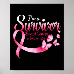 Poster Eu sou um Sobrevivente Cancer de Mama Consciente c