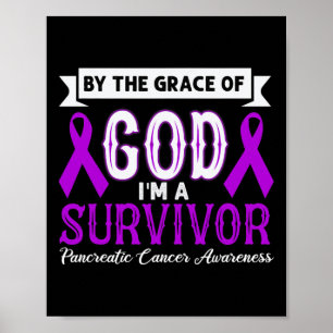 Poster Eu sou um Sobrevivente Câncer de pâncreas Roxo Chr