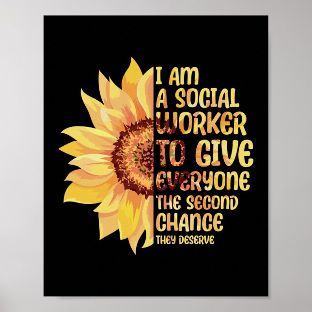 Poster Eu sou uma assistente social Escola Sunflower Ment (Frente)