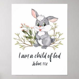 Poster Eu Sou Uma Criança De Deus, Crianças Bíblias Verso