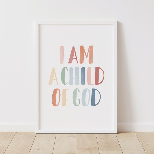 Poster Eu sou uma Criança de Deus, Rainbow Kids Room Deco (Criador carregado)