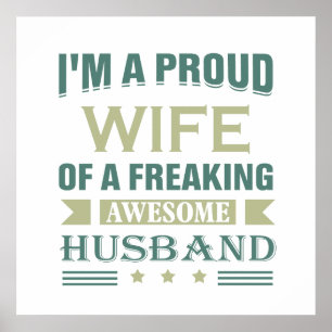 Poster Eu sou uma esposa orgulhosa de um esposo marido.