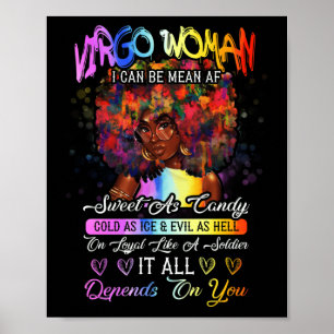 Poster Eu sou uma garota virgo doce como doce Depende