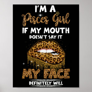 Poster Eu sou uma Peixes miúda Leopardo Impressa Aniversá