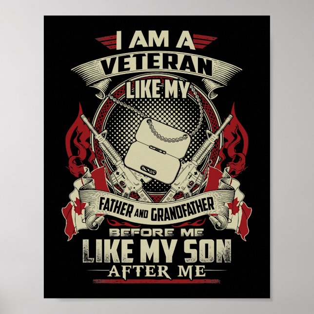 POSTER EU SOU VETERANO CANADENSE COMO MEU PAI PERANTE MIM (Frente)