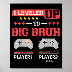 Poster Eu Subi de Nível Para Grande Irmão Gamer Engraçado