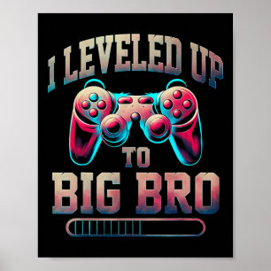 Poster Eu Subi de Nível Para Irmão Mais Velho Gamer Diver