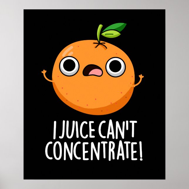 Poster Eu suco não consigo me concentrar em laranja-escur (Frente)