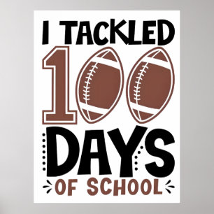 Poster Eu Superei 100 Dias de Escola – Camiseta Tema Fute