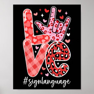 Poster Eu Te Amo A Assinar A Linguagem Asl Dia de os namo