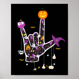 Poster Eu Te Amo A Dizer Halloween Sinal Idioma Halloween