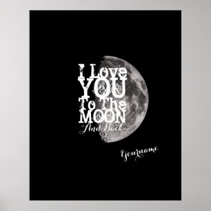 Poster Eu te amo à lua e à parte traseira