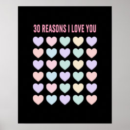 Poster Eu te amo... aniversário de 30 anos. Presente... P