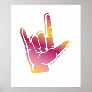 Poster Eu te amo assinar cultura surda surdo surdo surdo 