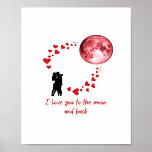 Poster Eu Te Amo Até a Lua e de Volta Citação Clássica de